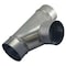 Greenseam Round Duct Tee, 12 in Duct Dia, Galvanized Steel, 26 ga GA, 12 in W, 21-1/2" L, 16 3/4 in H GRFTJ12GA26 - alternate 1