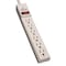 Tripp Lite Outlet Strip, Surge, 6 5-15R, 5-15P, 6 ft., White TLP606TAA - alternate 1