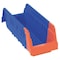 Akro-Mils Shelf Storage Bin, Plastic, Blue/Orange, 4 in H, 4 1/4 in W, 11 5/8 in L 36442BLUE - alternate 1