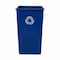 Rubbermaid Commercial 50 gal Square Recycling Bin, Open Top, Gloss Brass/Satin Brass, Plastic, 1 Openings FG395973BLUE - alternate 4