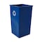 Rubbermaid Commercial 50 gal Square Recycling Bin, Open Top, Gloss Brass/Satin Brass, Plastic, 1 Openings FG395973BLUE - alternate 2