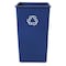 Rubbermaid Commercial 50 gal Square Recycling Bin, Open Top, Gloss Brass/Satin Brass, Plastic, 1 Openings FG395973BLUE - alternate 1