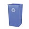 Rubbermaid Commercial 50 gal Square Recycling Bin, Open Top, Gloss Brass/Satin Brass, Plastic, 1 Openings FG395973BLUE - alternate 3