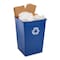 Rubbermaid Commercial 35 gal Square Recycling Bin, Open Top, Nickel/Satin Alum, Plastic, 1 Openings FG395873BLUE - alternate 6