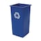 Rubbermaid Commercial 35 gal Square Recycling Bin, Open Top, Nickel/Satin Alum, Plastic, 1 Openings FG395873BLUE - alternate 5