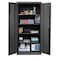 Hallowell Shelving Storage Cabinet, 78 in H, 36 in W, 24 in D, Swing, Keyed, Black, 4 Shelves, 0 Drawers 815S24A-ME - alternate 2