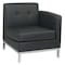 Office Star Collection: Wall Street Arm Chair, Black Seat, Black Back, 27" W 28" L 31" H, Leather Seat WST51RF-B18 - alternate 1