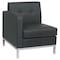 Office Star Collection: Wall Street Arm Chair, Black Seat, Black Back, 27" W 28-1/2" L 31" H, Leather Seat WST51LF-B18 - alternate 1