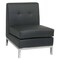 Office Star Collection: Wall Street Chair, Black Seat, Black Back, 23" W 28" L 31" H, Armless, Leather Seat WST51N-B18 - alternate 1