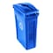 Rubbermaid Commercial Slim Jim 23 gal Recycling Lid, Dome Blue, Resin, 1 Openings 11 1/2 in W/Dia 1788372 - alternate 3
