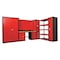 Hallowell Shelving Storage Cabinet, 78 in H, 36 in W, 24 in D, Swing, Padlock Hasp, Black/Red, 4 Shelves FK4SC6478-4ME - alternate 2