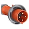 Hubbell Wiring Device-Kellems Watertight Pin & Sleeve Plug, 20 A, 125/250V AC, Single Phase, 3 Pole, IEC Grounding, Orange HBL420P12W - alternate 1