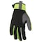 Mcr Safety 953 Mechanics Gloves, Synthetic Leather Palm, Spandex Back, S, Black/Gray/High-Visibility Lime 953S - alternate 2