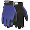Mcr Safety 900 Mechanics Gloves, Synthetic Leather Palm, Spandex Back, S, Black/Blue 900S - alternate 1