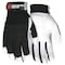 Mcr Safety 914 Mechanics Gloves, Goatskin Palm, Spandex Back, S, Black/White 914S - alternate 1