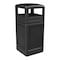 Commercial Zone Products PolyTec(TM) 42 gal Square Institutional Plastic Can, Black, Dome Lid, Polyethylene, 18.5 in 73290199 - alternate 1