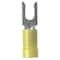 Panduit Fork Terminal, #6 Stud Size, 10 AWG, 600 V, Vinyl Insulated, Yellow, 500 PK PV10-6LF-D - alternate 1