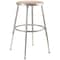 National Public Seating Round Stool, Height Range 19" to 27", Masonite Board Gray 6218H - alternate 1