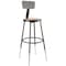 National Public Seating Round Stool with Backrest, Height 25" to 33"Black 6224HB-10 - alternate 1