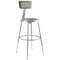 National Public Seating Round Stool with Backrest, Height 19" to 27"Gray 6418HB - alternate 1