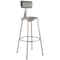 National Public Seating Round Stool with Backrest, Height 30"Gray 6430B - alternate 1