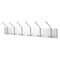 Safco Metal Wall Rack, 6 Ball-Tipped Double-Hooks, 36Wx3.75Dx7H, Satin Metal 4162 - alternate 1