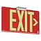 Dual-Lite Photoluminescent Single-Face Aluminum Exit Sign Red 75FT View Distance DPLPM75SR - alternate 1