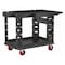 Suncast Commercial Heavy Duty Utility Cart, Plastic, 500 lb Load Capacity, 2 Shelves, 48.78" L, 26-1/2" W, 34.81" H PUCHD2645 - alternate 1