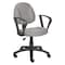 Boss B317 Posture Deluxe Office Task Chair, Gray Back, 25 in W 25" L 40" H, Loop, Tweed Seat B317-GY - alternate 1