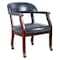 Boss Ivy League Executive Chair, Blue Back, 24 in W 26" L 31" H, Fixed, Vinyl Seat B9545-BE - alternate 1