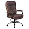 Boss Heavy Duty Double Plush Chair, Brown Back, 33-1/2 in W 31" L 45-1/2" H, Fixed, Leather Seat B991-BB - alternate 1