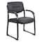 Boss Side Chair, Black Back, 23 in W 24-1/2" L 34-1/2" H, Fixed, Leather Seat B9519 - alternate 1