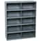 Durham Mfg Pigeonhole Bin Unit, 33.75 in W x 12 in D x 42 in H, 10 Compartments, Gray, Steel 397-95 - alternate 2
