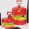 Justrite Type I Safety Can, Galvanized Steel, 1 gal, Red, Self-Closing, Auto-Venting Lid, Flammables 7110100 - alternate 5