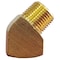 Zoro Select 45 Degrees Street Elbow Brass 45 Degrees Street Elbow, 3/4 in Male NPT X 3/4 in Female NPT 6AYT5 - alternate 1