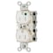 Hubbell Straight Blade Receptacle, 5-15R, 15 A, 125V AC, 2 Pole, 3 Wire, Flush Mount, Grounded SNAP8200WLTR - alternate 1