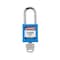 Brady Padlock, Keyed Different, Nylon, Blue, 1 1/2 in Shackle Height, 1 1/2 in Body Width, 1 No. of Keys SDPL-BLU-38ST-KD - alternate 1