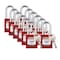Brady Padlock, Keyed Different, Nylon, Red, 1 1/2 in Shackle Height, 1 1/2 in Body Width, 12 No. of Keys SDPL-RED-38ST-KD12 - alternate 1
