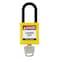 Brady Padlock, Keyed Different, Nylon, Yellow, 1 1/2 in Shackle Height, 1 1/2 in Body Width SDPL-YLW-38PL-KD - alternate 1