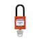 Brady Padlock, Keyed Different, Nylon, Orange, 1 1/2 in Shackle Height, 1 1/2 in Body Width SDPL-ORG-38PL-KD - alternate 1