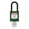 Brady Padlock, Keyed Different, Nylon, Green, 1 1/2 in Shackle Height, 1 1/2 in Body Width, 1 No. of Keys SDPL-GRN-38PL-KD - alternate 1