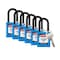 Brady Padlock, Keyed Different, Nylon, Blue, 1 1/2 in Shackle Height, 1 1/2 in Body Width, 6 No. of Keys SDPL-BLU-38PL-KD6 - alternate 1