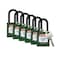 Brady Padlock, Keyed Different, Nylon, Green, 1 1/2 in Shackle Height, 1 1/2 in Body Width, 6 No. of Keys SDPL-GRN-38PL-KD6 - alternate 1