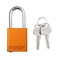 Brady Padlock, Keyed Different, Aluminum, Orange, 1 1/2 in Shackle Height, 1 1/2 in Body Width SDAL-ORG-38ST-KD - alternate 1