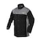 Lincoln Electric Welding Jacket, Cotton, Fabric, 9 oz, 30 in Length, Button, Velcro Closure, 1 Pockets, Black/Gray K4933-L - alternate 1