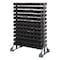 Quantum Storage Systems Steel Bin Rail Floor Rack, 20 in D x 54 in H x 36 in W, Black QRU-12D-220-192BK - alternate 1