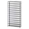 Quantum Storage Systems Steel Bin Shelving, 36 in W x 75 in H x 12 in D, 13 Shelves, Gray 1275-000 - alternate 1