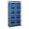 Quantum Storage Systems Steel Bin Shelving, 18 in D x 75 in H x 36 in W, 6 Shelves, Blue QSBU-800BL - alternate 1