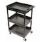 Zoro Select Utility Cart with Deep Lipped Plastic Shelves, 300 lb Load Capacity, 3 Shelves, 24 in L, 18 in W STC111-B - alternate 4