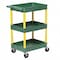 Zoro Select Utility Cart with Deep Lipped Plastic Shelves, 300 lb Load Capacity, 3 Shelves, 24 in L, 18 in W STC111-B - alternate 2